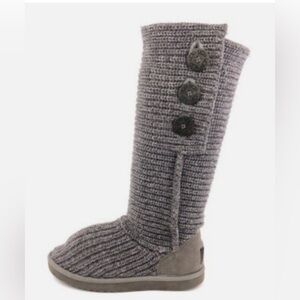 UGG Gray Knee High Boot with knit